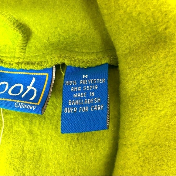 Disney Winnie The Pooh Apple Green Fleece Hoodie Size M - Picture 6 of 7